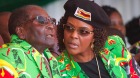 Robert Mugabe and his wife Grace pictured earlier this year. Both are said to be alive and well at home.