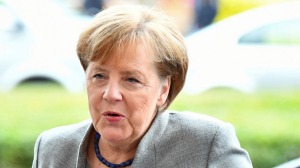 German chancellor and chairwoman of the Christian Democratic party, CDU, Angela Merkel arrives for exploratory talks ...