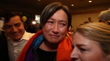 Senator Penny Wong after the result in the same sex marriage survey at Parliament House.
