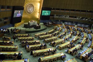 File - A wide view of the General Assembly’s annual debate on the question of equitable representation on and increase in the membership of the Security Council and other matters related to the Security Council.