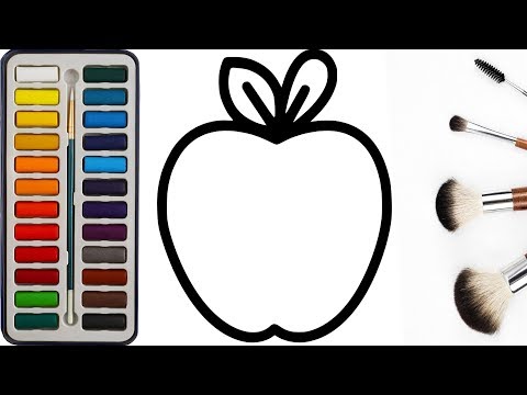 How to Draw Apple | Apple Coloring Pages | Apple Painting | Learn Coloring