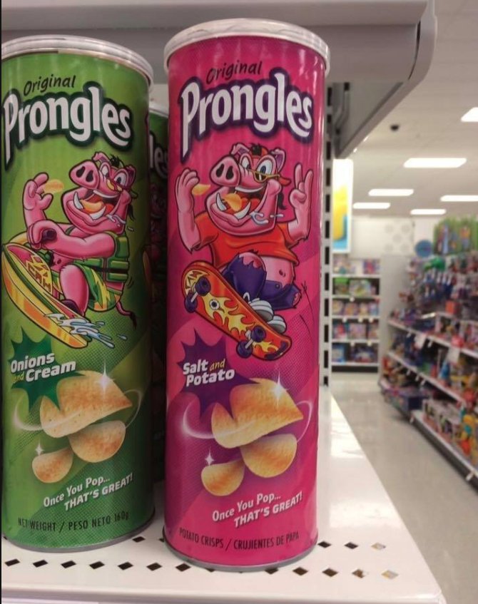 No one's quite sure what to make of these cans of Prongles 🤔