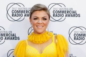 Em Rusciano arrives at the Australian Commercial Radio Awards last month.