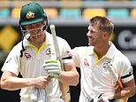 Cameron Bancroft (left) and David Warner sealed a 10-wicket win at The Gabba for Australia over England in the Ashes