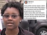 Indiana ‘Night Nurse’ identified as Taiyesha Baker (pictured here) has sparked an internal investigation after claiming white women raise sons that tend to be 'killers' and 'rapists'