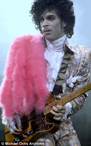 Prince pictured at Fabulous Forum on February 19, 1985 in Inglewood, California