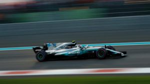 Mercedes driver Valtteri Bottas en route to victory in the Formula One Grand Prix at the Yas Marina racetrack in Abu ...