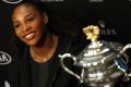 Serena Williams with the 2017 Australian Open trophy.