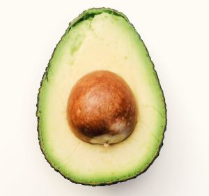 Avocado cut in half.