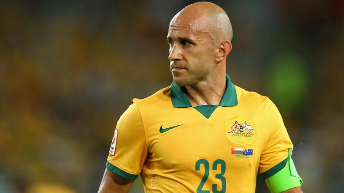 SYDNEY, AUSTRALIA - JANUARY 13: Mark Bresciano of the Socceroos looks on during the 2015 Asian Cup match between Oman and Australia at ANZ Stadium on January 13, 2015 in Sydney, Australia. (Photo by Cameron Spencer/Getty Images)