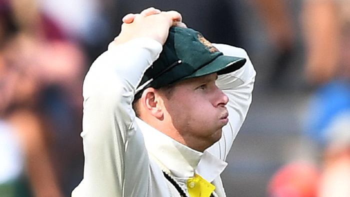 Australian captain Steve Smith reacts in the field on Day 4 of the Second Test match between Australia and England at the Adelaide Oval in Adelaide, Tuesday, December 5, 2017. (AAP Image/Dave Hunt) NO ARCHIVING, EDITORIAL USE ONLY, IMAGES TO BE USED FOR NEWS REPORTING PURPOSES ONLY, NO COMMERCIAL USE WHATSOEVER, NO USE IN BOOKS WITHOUT PRIOR WRITTEN CONSENT FROM AAP