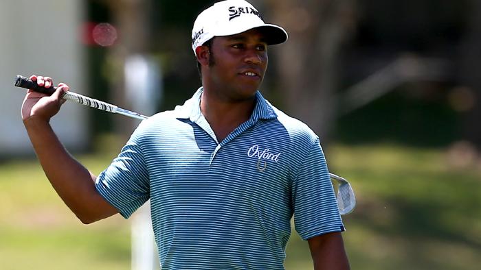 Reigning Australian PGA champion Harold Varner III during practice day at the Royal Pines Golf Course, Gold Coast, Queensland, Tuesday, November 28, 2017. (Picture AAP/David Clark) NO ARCHIVING, EDITORIAL USE ONLY