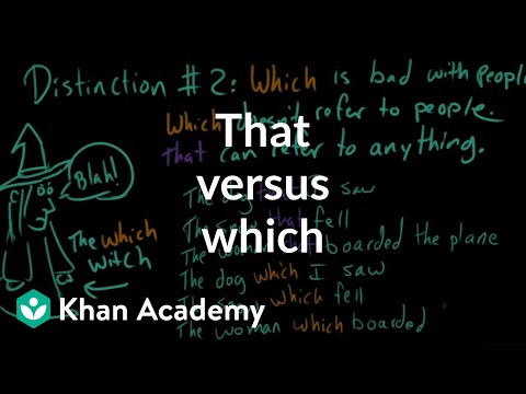 That versus which | The parts of speech | Grammar | Khan Academy