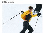 Twitter user Scott Jonathon uploaded a photograph of Victoria Beckham skiing and wrote that 'he was off to brunch'