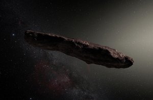 File - Artist's impression of ʻOumuamua, the first known interstellar object to pass through the Solar System