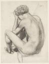 Sir Edward Coley Burne-Jones, Bt, ‘Study of a Seated Male Nude for ‘The Liberation of St Peter’ in the Church of St Michael and All Angels, Lyndhurst, Hampshire’ c.1863