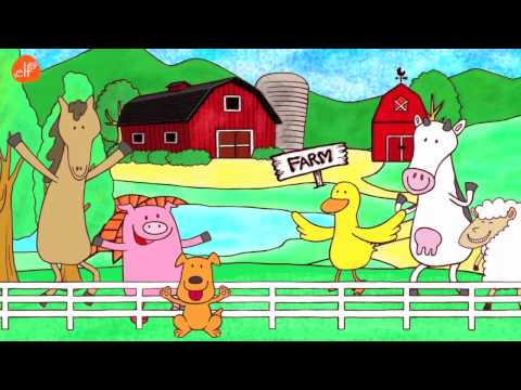 Farm Animals Song - Animals Sounds Song - Walk Around the Farm - ELF Learning