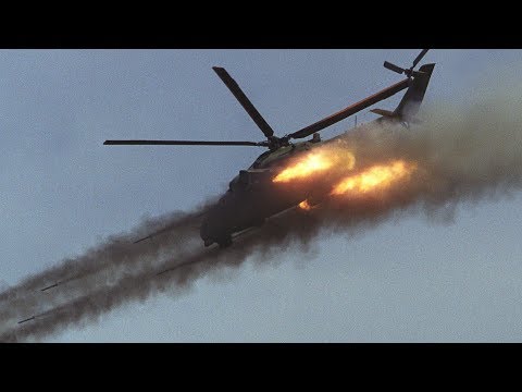 Syria War 2017 - Syrian Army During Heavy Clashes in the Desert with Support Mi-24 & Mi-28