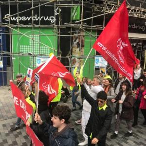 Rev Billy walks with UNITE through the streets of Liverpool