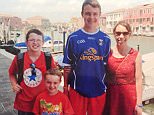 Clodagh Hawe is pictured with sons Niall, 11, Ryan, six, and Liam, 13, in Venice. All four were killed by Alan Hawe before he hanged himself