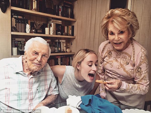 Family: Kirk's granddaughter Kelsey Douglas often uploads snaps of herself with her family