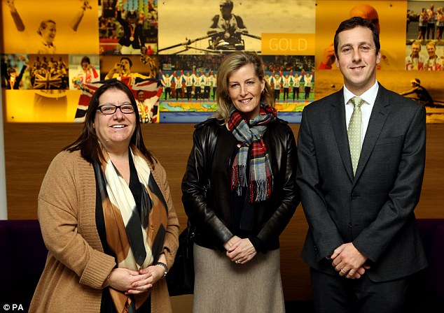 Sophie was greeted at the centre of excellence by the Chief Executive of England Hockey, Sally Munday, far left, and Commercial and Membership Director Jon Cockcroft