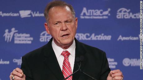 WASHINGTON, DC - OCTOBER 13: Roy Moore, GOP Senate candidate and former chief justice on the Alabama Supreme Court speaks during the annual Family Research Council&#39;s Values Voter Summit at the Omni Shorham Hotel on October 13, 2017 in Washington, DC.  (Photo by Mark Wilson/Getty Images)