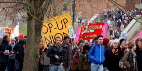 Pop-up union members take part in national demo