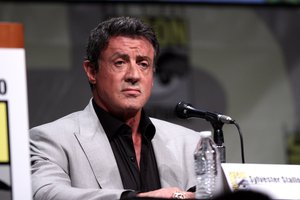 Sylvester Stallone speaking at the San Diego Comic-Con International in San Diego, California