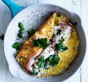 Reserve some glaze to drizzle over a Christmas-ham omelette, suggests Phil Wood.