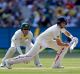 Joe Root of England strikes the ball on day two of the Boxing Day test match.