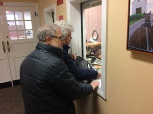 Gail Trachtenberg and Lewis Eron prepay part of their 2018 property tax bill at the township building in Cherry Hill, New Jersey, on Thursday, Dec. 22, 2017.