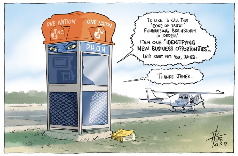 Cartoon: One Nation fundraising brainstorm