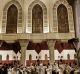 Ethiopian Coptic Christian women pray during the Easter Eve service at St. Mark's Cathedral in Cairo, Egypt, Saturday, ...