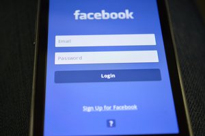 Facebook application open in a browser on mobile phone (smartphone)