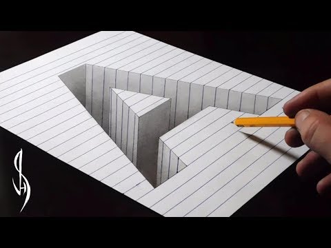 Drawing A Hole in Line Paper - 3D Trick Art