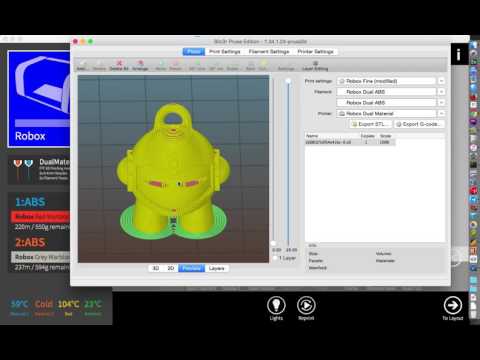 Automaker with slic3r on a Robox Dual