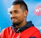 Relaxed: Nick Kyrgios speaks to media at the Brisbane International on New Year's Day.