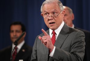 Attorney General Jeff Sessions, Director of National Intelligence Dan Coats, Deputy Attorney General Rod Rosenstein, and National Counterintelligence and Security Center Director William Evanina hold a briefing at the Justice Department in Washington, Friday, Aug. 4, 2017, on leaks of classified material threatening national security, one week after President Donald Trump complained that he was weak on preventing such disclosures. (AP Andrew Harnik)