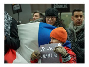 Chicago rally in support of the victims of the 2015 Charlie Hebdo shooting‎