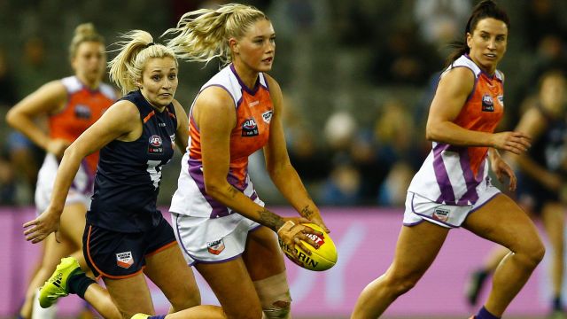 Gun forward Tayla Harris, playing here for the Allies, has joined Carlton.