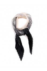 Ali Small Pleated Chiffon Scarf-Black