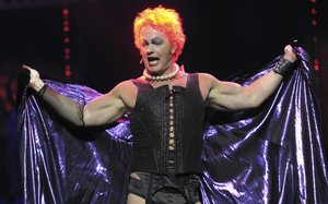 In this April 23, 2014, photo, Craig McLachlan performs during a media call for The Rocky Horror Show at the Comedy Theatre in Melbourne, Australia.