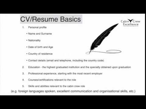 Cabin Crew Job Interview Tips (CV/Resume Basics & Your Photos)