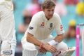 Beyond brave: Joe Root on his haunches during a break of play against Australia during the last day of their Ashes Test ...