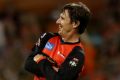 Bradd Hogg, of the Melbourne Renegades, was all smiles but his dropped catch cost the match.