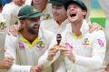 Jubilation: Steve Smith and the Australians celebrate a one-sided Ashes series.