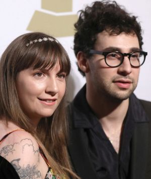 Lena Dunham and her ex boyfriend Jack Antonoff pose together last year.