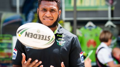 Serve and volley: Canberra's Kato Ottio.