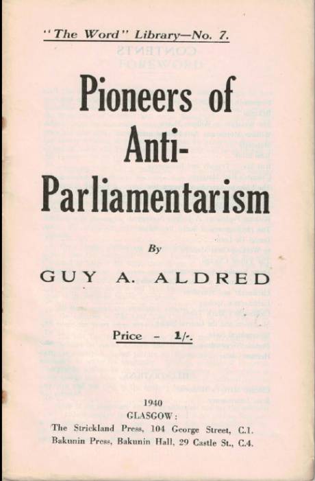Portada original de los "Pioneros del Anti-Parlamentarismo" (1940)